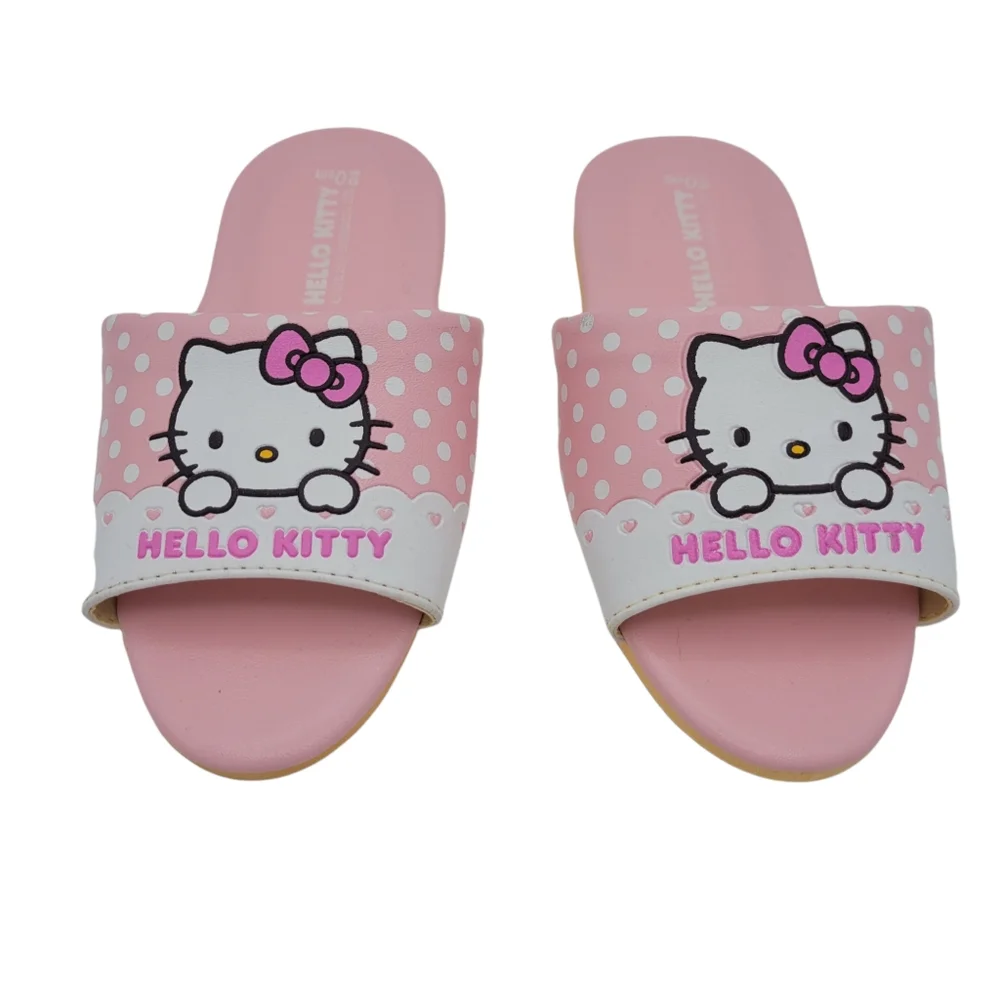 Hello Kitty Girls Slip On Sandals Flat Heel Cushioned Insole Tread Like New 13M - Picture 2 of 11